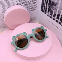 New Cartoon Lovely Kids Sunglasses Bear Shape Frame Girls Children Sun Glasses Round Street Beat Baby Boy Eyeglasses Cute Shades