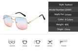 New Oversized Square Sunglasses Women Luxury Brand Designer Frame Transparent Gradient Sun Glasses Female Oculos De Sol Feminino