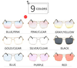 New Oversized Square Sunglasses Women Luxury Brand Designer Frame Transparent Gradient Sun Glasses Female Oculos De Sol Feminino