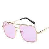 New Oversized Square Sunglasses Women Luxury Brand Designer Frame Transparent Gradient Sun Glasses Female Oculos De Sol Feminino