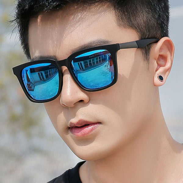 Brand Design Men Classic Sunglasses Male Square Driving Sun Glasses Vintage Coating Mirror Sunglass UV400 Shades oculos de sol