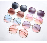 New Women Sunglasses Rimless UV400 Brand Designer High Quality Gradient Sun Glasses Female oculos