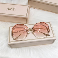 New Women Sunglasses Rimless UV400 Brand Designer High Quality Gradient Sun Glasses Female oculos