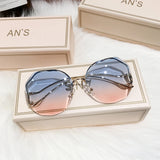 New Women Sunglasses Rimless UV400 Brand Designer High Quality Gradient Sun Glasses Female oculos