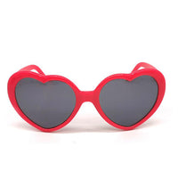 Love Heart Shape Sunglasses Women PC Frame Light Change Love Heart Lens Colorful Sun Glasses Female Red Pink Shades Eyewaer