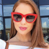 Fashion cute sexy retro cat eye sunglasses women small black white 2021 triangle vintage cheap sun glasses red female uv400