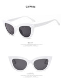 Fashion cute sexy retro cat eye sunglasses women small black white 2021 triangle vintage cheap sun glasses red female uv400