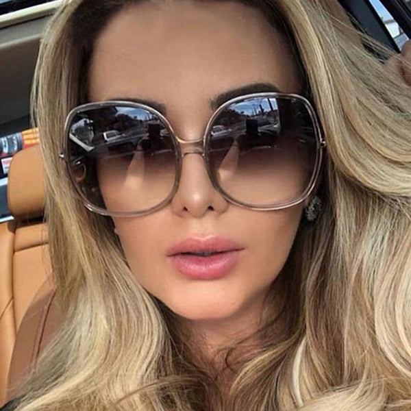 Luxury round sunglasses woman Oversized female glasses gradient fashion Brand women sun glasses ladies Retro vintage