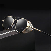 Retro Steampunk Sunglasses Round Designer Steam Punk Metal Shields Sunglasses Men Women UV400 Gafas de Sol