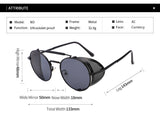 Retro Steampunk Sunglasses Round Designer Steam Punk Metal Shields Sunglasses Men Women UV400 Gafas de Sol
