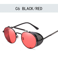 Retro Steampunk Sunglasses Round Designer Steam Punk Metal Shields Sunglasses Men Women UV400 Gafas de Sol