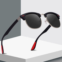 Classic Half Metal Polarized Sunglasses Men Women Brand Designer Semi Rimless Frame Sun Glasses UV400 Gafas Oculos De Sol P3016