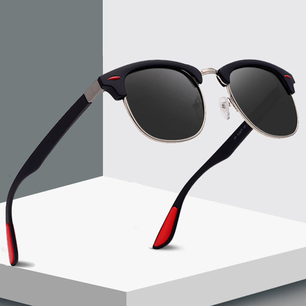 Classic Half Metal Polarized Sunglasses Men Women Brand Designer Semi Rimless Frame Sun Glasses UV400 Gafas Oculos De Sol P3016