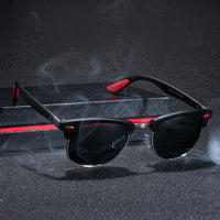 Classic Half Metal Polarized Sunglasses Men Women Brand Designer Semi Rimless Frame Sun Glasses UV400 Gafas Oculos De Sol P3016
