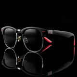Classic Half Metal Polarized Sunglasses Men Women Brand Designer Semi Rimless Frame Sun Glasses UV400 Gafas Oculos De Sol P3016