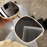 Women&#39;s Oval Cat Eye Sunglasses Lady Metal Rimless shades Luxury Sunglasses Female Driving Glasses zonnebril dames