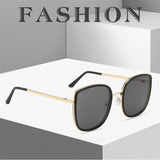 Women&#39;s Oval Cat Eye Sunglasses Lady Metal Rimless shades Luxury Sunglasses Female Driving Glasses zonnebril dames