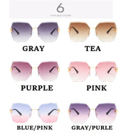 Sunglasses Women Luxury Trimming Gradient Shades Sun Glasses Ladies Vintage Framless Eyewear UV400  Fashion Shades gafas de