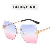 Sunglasses Women Luxury Trimming Gradient Shades Sun Glasses Ladies Vintage Framless Eyewear UV400  Fashion Shades gafas de