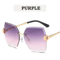 Sunglasses Women Luxury Trimming Gradient Shades Sun Glasses Ladies Vintage Framless Eyewear UV400  Fashion Shades gafas de