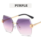 Sunglasses Women Luxury Trimming Gradient Shades Sun Glasses Ladies Vintage Framless Eyewear UV400  Fashion Shades gafas de