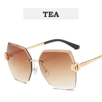 Sunglasses Women Luxury Trimming Gradient Shades Sun Glasses Ladies Vintage Framless Eyewear UV400  Fashion Shades gafas de