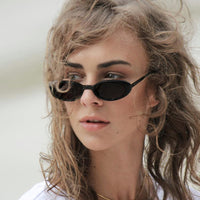 Style Small Oval Sunglasses Women Vintage Retro Round Frame White Black Mens Sun Glasses Leopard Hip Hop Clear Glasses UV400