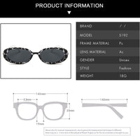 Style Small Oval Sunglasses Women Vintage Retro Round Frame White Black Mens Sun Glasses Leopard Hip Hop Clear Glasses UV400