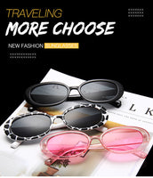 Style Small Oval Sunglasses Women Vintage Retro Round Frame White Black Mens Sun Glasses Leopard Hip Hop Clear Glasses UV400