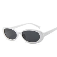 Style Small Oval Sunglasses Women Vintage Retro Round Frame White Black Mens Sun Glasses Leopard Hip Hop Clear Glasses UV400
