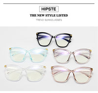 Retro Transparent Anti Blue Light Computer Blocking Glasses Frame Women Oversized Cat Eye Eyewear Optical Spectacle Eyeglass