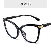 Retro Transparent Anti Blue Light Computer Blocking Glasses Frame Women Oversized Cat Eye Eyewear Optical Spectacle Eyeglass