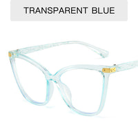 Retro Transparent Anti Blue Light Computer Blocking Glasses Frame Women Oversized Cat Eye Eyewear Optical Spectacle Eyeglass