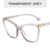 Retro Transparent Anti Blue Light Computer Blocking Glasses Frame Women Oversized Cat Eye Eyewear Optical Spectacle Eyeglass