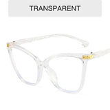 Retro Transparent Anti Blue Light Computer Blocking Glasses Frame Women Oversized Cat Eye Eyewear Optical Spectacle Eyeglass