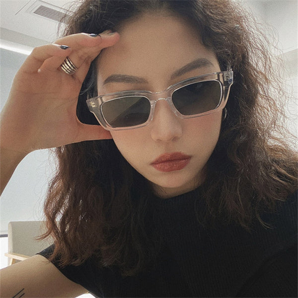 1PCs New Women Rectangle Vintage Sunglasses Brand Designer Retro Points Sun Glasses Female Lady Eyeglass Cat Eye Driver Goggles