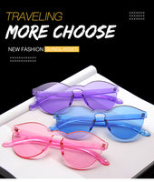 Transparent Cat Eye Sunglasses Women Men Luxury Designer Clear Sun Glasses Integrated Goggles Red Candy 9803