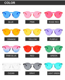 Transparent Cat Eye Sunglasses Women Men Luxury Designer Clear Sun Glasses Integrated Goggles Red Candy 9803