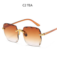 Women Sunglasses New Square Luxury Brand Designer Frame Transparent Gradient Sun Glasses Female Oculos De Sol Feminino