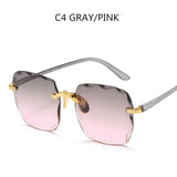 Women Sunglasses New Square Luxury Brand Designer Frame Transparent Gradient Sun Glasses Female Oculos De Sol Feminino