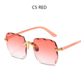 Women Sunglasses New Square Luxury Brand Designer Frame Transparent Gradient Sun Glasses Female Oculos De Sol Feminino