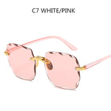 Women Sunglasses New Square Luxury Brand Designer Frame Transparent Gradient Sun Glasses Female Oculos De Sol Feminino