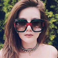 Oversized Sunglasses for Women Brand Designer Retro Sun glasses Red Green Shades Eyewear sunglasses woman