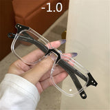 -1.0-1.5 -2-2.5-3-3.5 Finished Myopia Glasses Women Men Fashion Short-sighted Black Clear Glasses with diopters minus -4