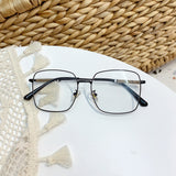 Anti-blue light crystal shiny leg women&#39;s glasses 2020 new fashion alloy square pink gold eyeglasses female computer eyewear