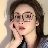 Big Frame Square Anti-blue Light Glasses Frame Oversized Optical Glasses Computer Eyewear Frame For Women&amp;Men Square Eyeglasses