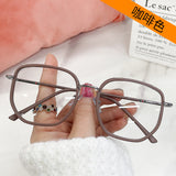 Big Frame Square Anti-blue Light Glasses Frame Oversized Optical Glasses Computer Eyewear Frame For Women&amp;Men Square Eyeglasses