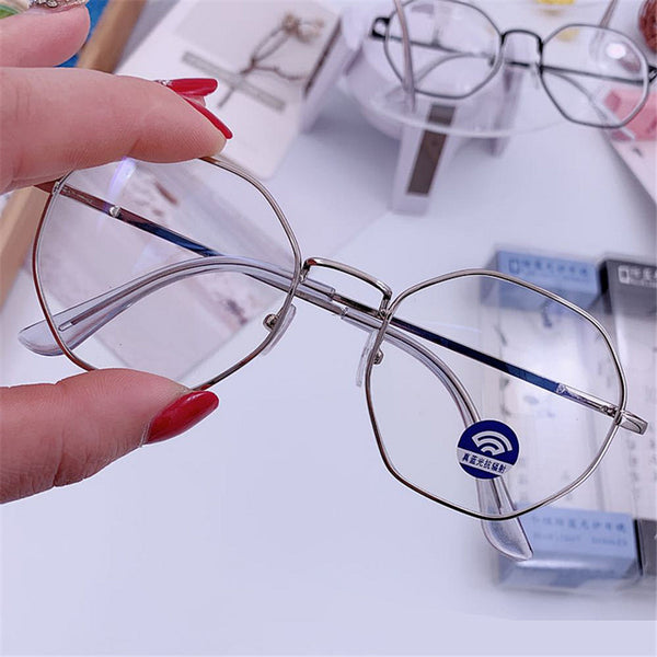 Men Vintage Anti Blue light Glasses Frame Round Women Lens Myopia Optical Mirror Simple Metal Anti-blue Clear Eyewear Frames