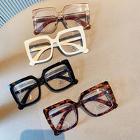 Men Clear Myopia Optical Eyeglasses Big Frame Square Anti Blue Light Glasses Frame Women Oversized Computer Eyewear Frame