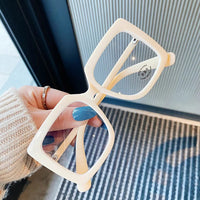 Men Clear Myopia Optical Eyeglasses Big Frame Square Anti Blue Light Glasses Frame Women Oversized Computer Eyewear Frame